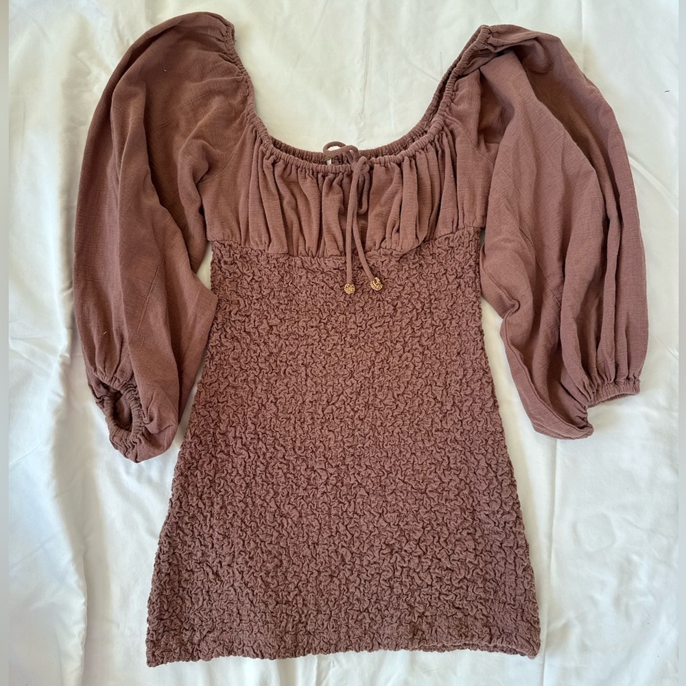 Free People Mauve Smocked Dress